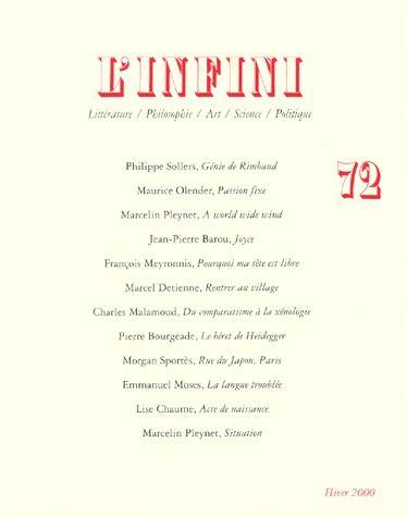Revue l'infini N.72