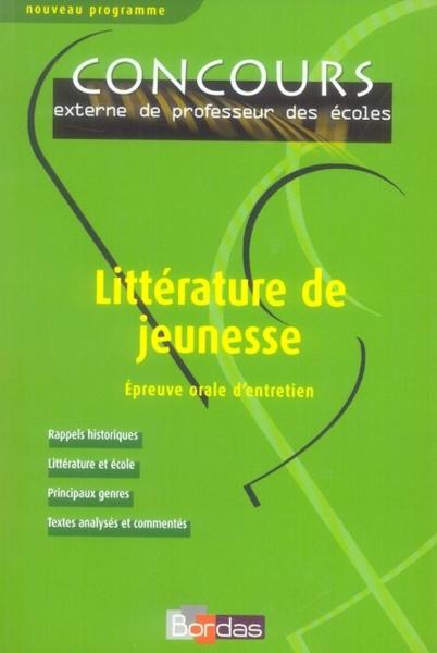 Littérature de jeunesse ; épreuve orale d'entretien