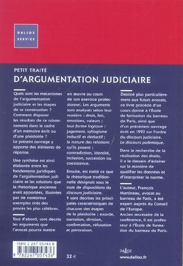 Petit Traite D'Argumentation Judiciaire