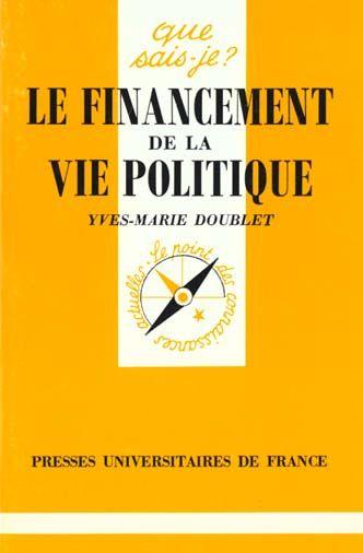 Le financement de la vie politique