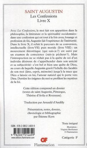 Les confessions ; livre X