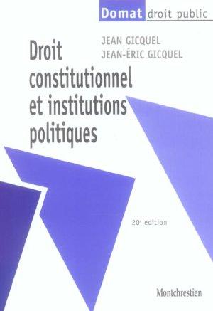 Droit constitutionnel et institutions politiques, 20eme edition (20e édition)