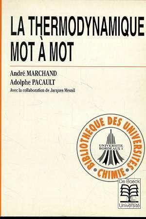 La thermodynamique mot a mot
